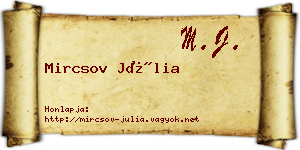 Mircsov Júlia névjegykártya