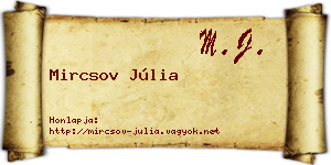 Mircsov Júlia névjegykártya