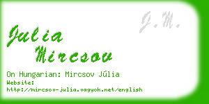 julia mircsov business card