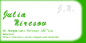 julia mircsov business card